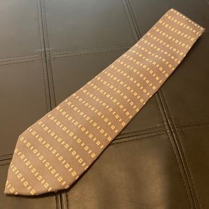 Tommy Hilfiger Taupe Medallion Silk Tie